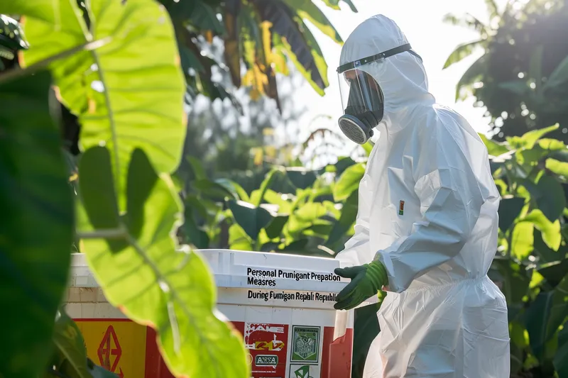 Medidas de proteccion personal durante la preparacion de fumigantes