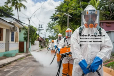 Protocolos de seguridad en fumigacion urbana protegiendo a los trabajadores y residentes